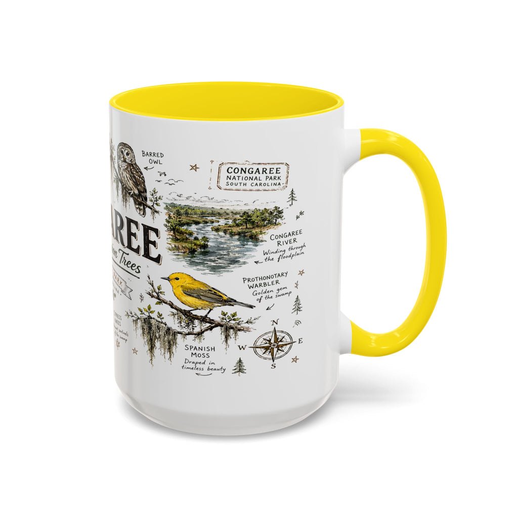 Congaree National Park Coffee Mug | South Carolina Forest Floodplain Gift | Accent Color Ceramic 11oz 15oz