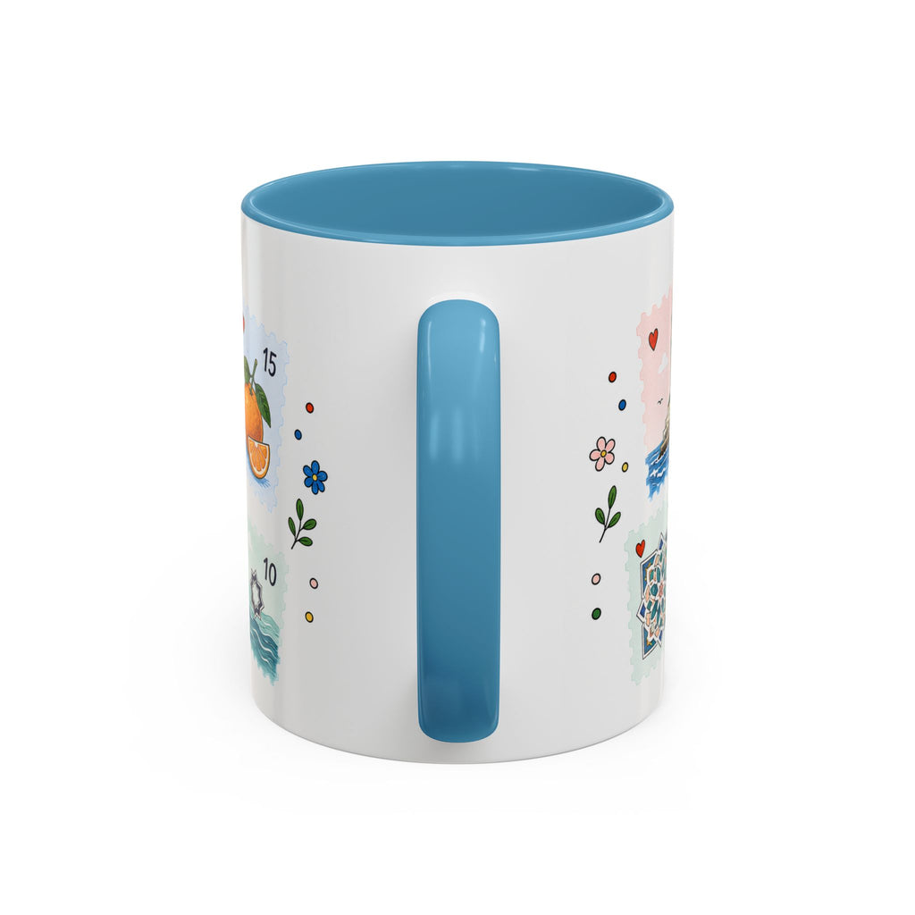 Casablanca Coffee Mug | Postage Stamp Collage Mug | Travel Souvenir Accent Cup 11oz 15oz