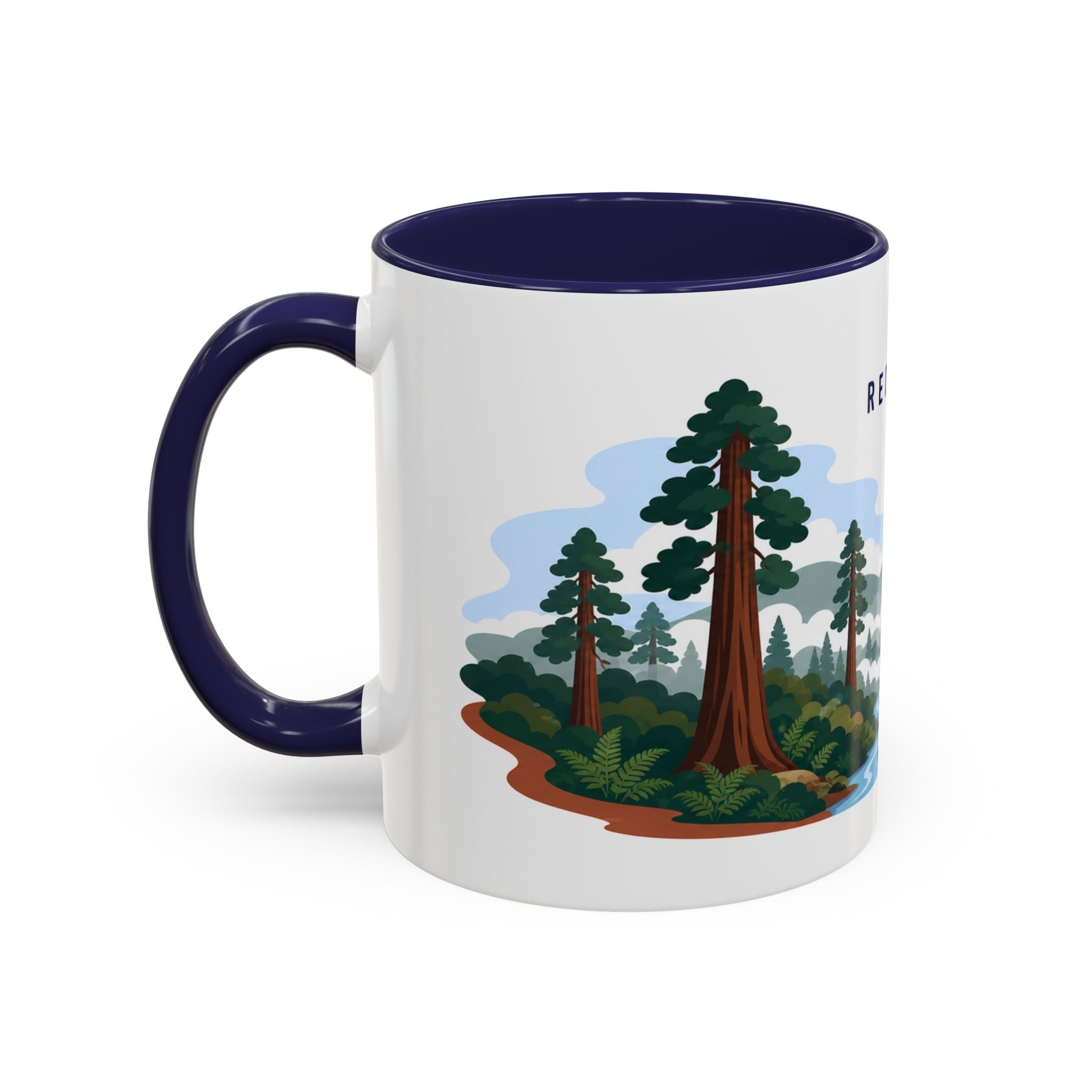 Redwood National Park Coffee Mug | Solid Color Block Park Souvenir | 11oz 15oz Accent Mug