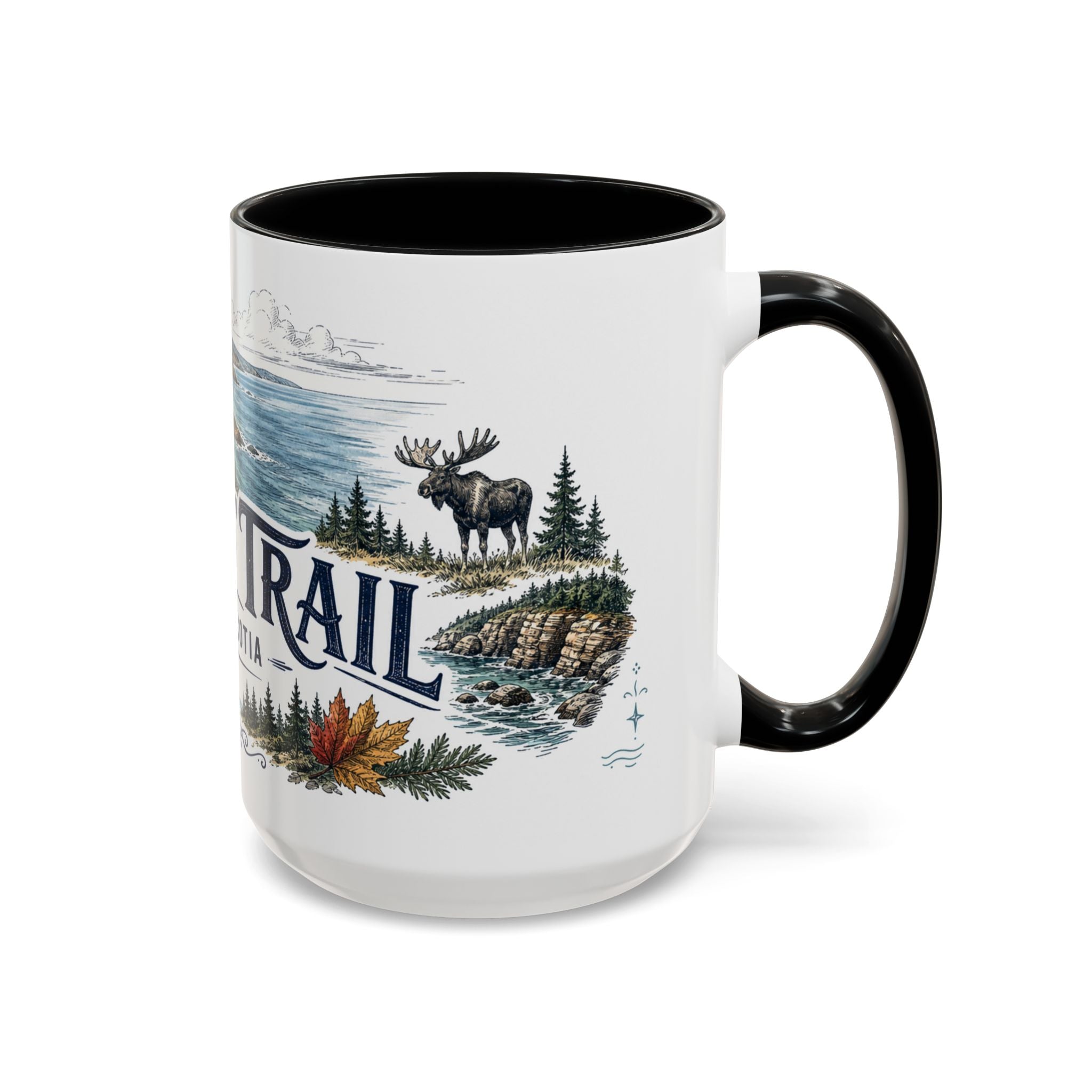 Cabot Trail Mug, Nova Scotia Travel Souvenir, Bucket List Gift, Accent Ceramic Coffee Mug 11oz 15oz