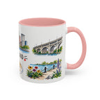Cleveland Illustrated Travel Mug | City Souvenir Accent Coffee Mug | 11oz 15oz Ceramic Cup