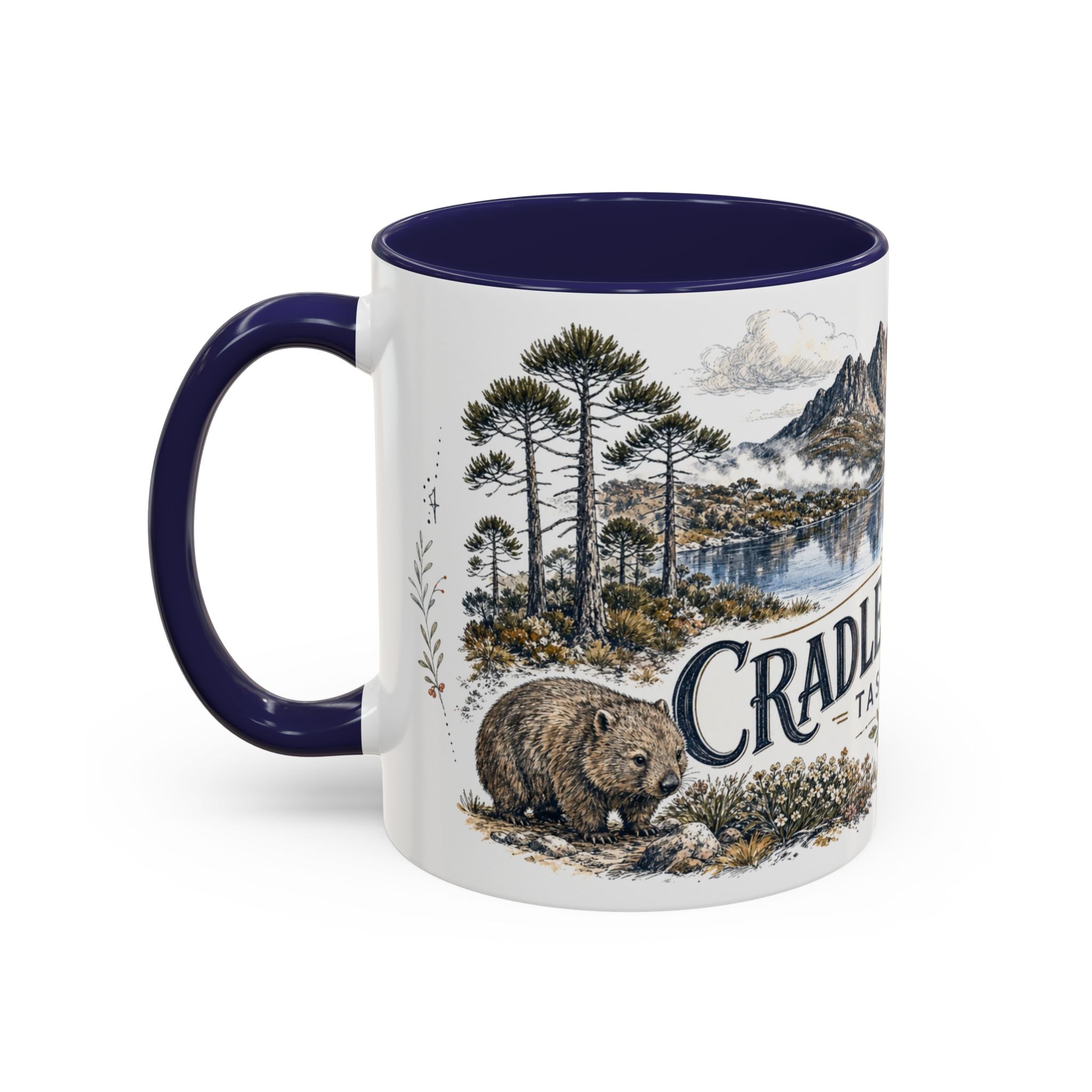 Cradle Mountain Mug, Tasmania Travel Souvenir, Bucket List Gift, Accent Ceramic Coffee Mug 11oz 15oz