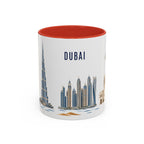 Dubai Coffee Mug | United Arab Emirates Travel Souvenir | Porcelain Decal City Gift | 11oz 15oz Accent Mug