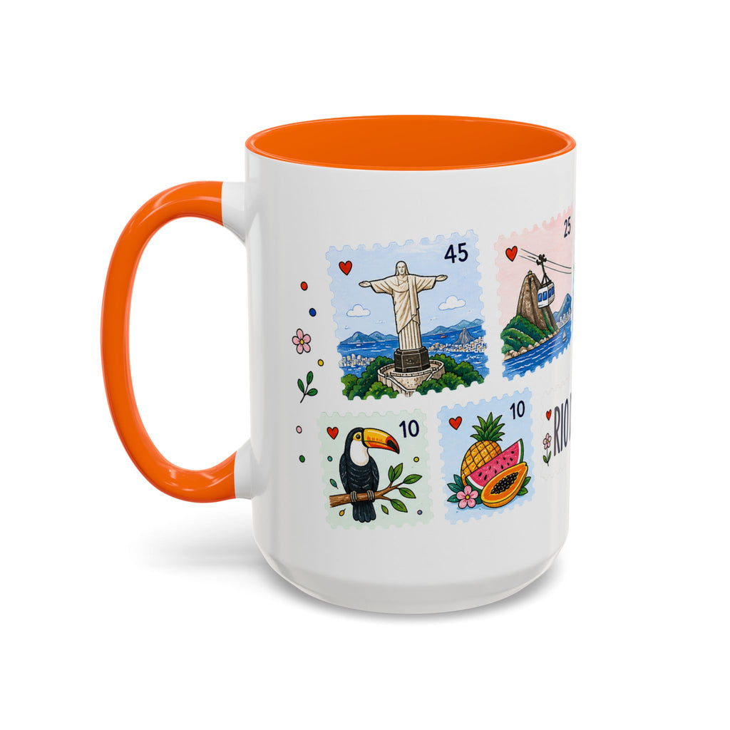 Rio de Janeiro Coffee Mug | Postage Stamp Collage Mug | Travel Souvenir Accent Cup 11oz 15oz