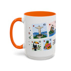 Rio de Janeiro Coffee Mug | Postage Stamp Collage Mug | Travel Souvenir Accent Cup 11oz 15oz