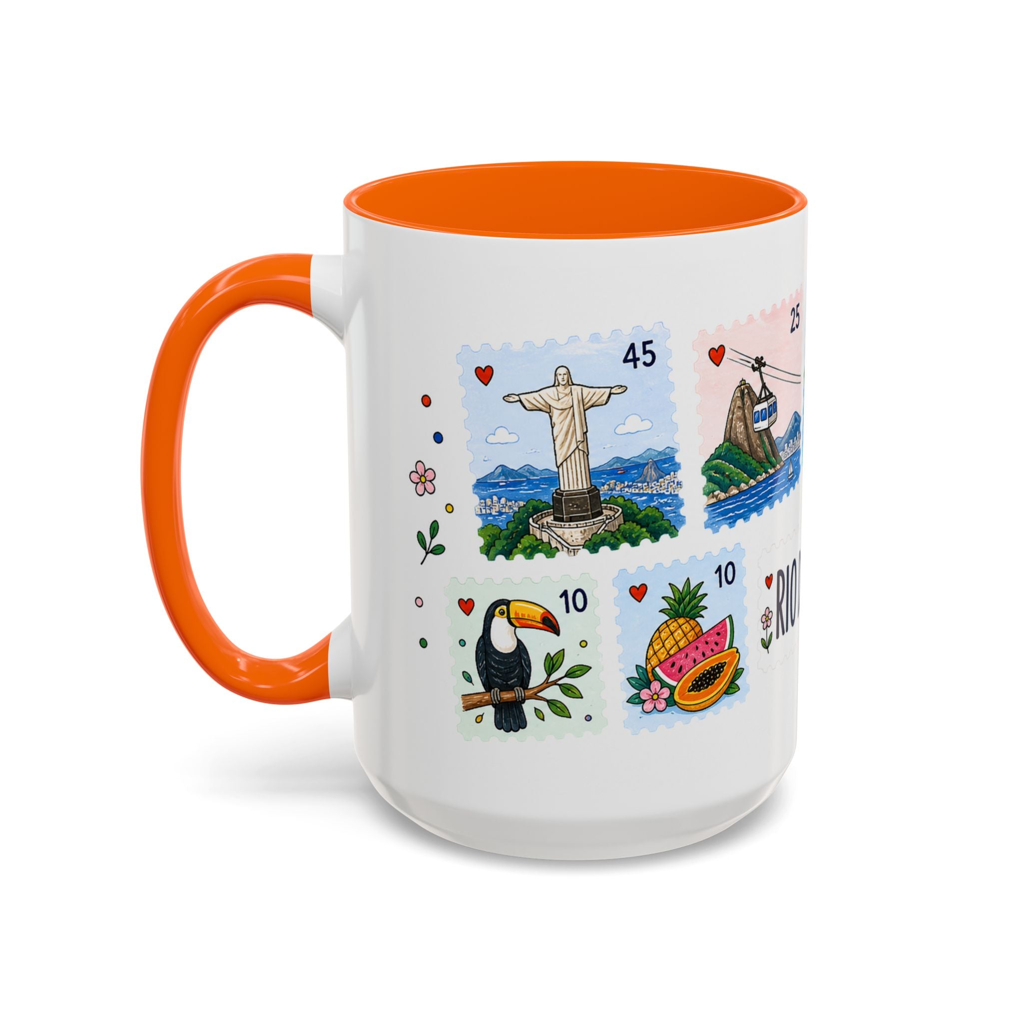 Rio de Janeiro Coffee Mug | Postage Stamp Collage Mug | Travel Souvenir Accent Cup 11oz 15oz