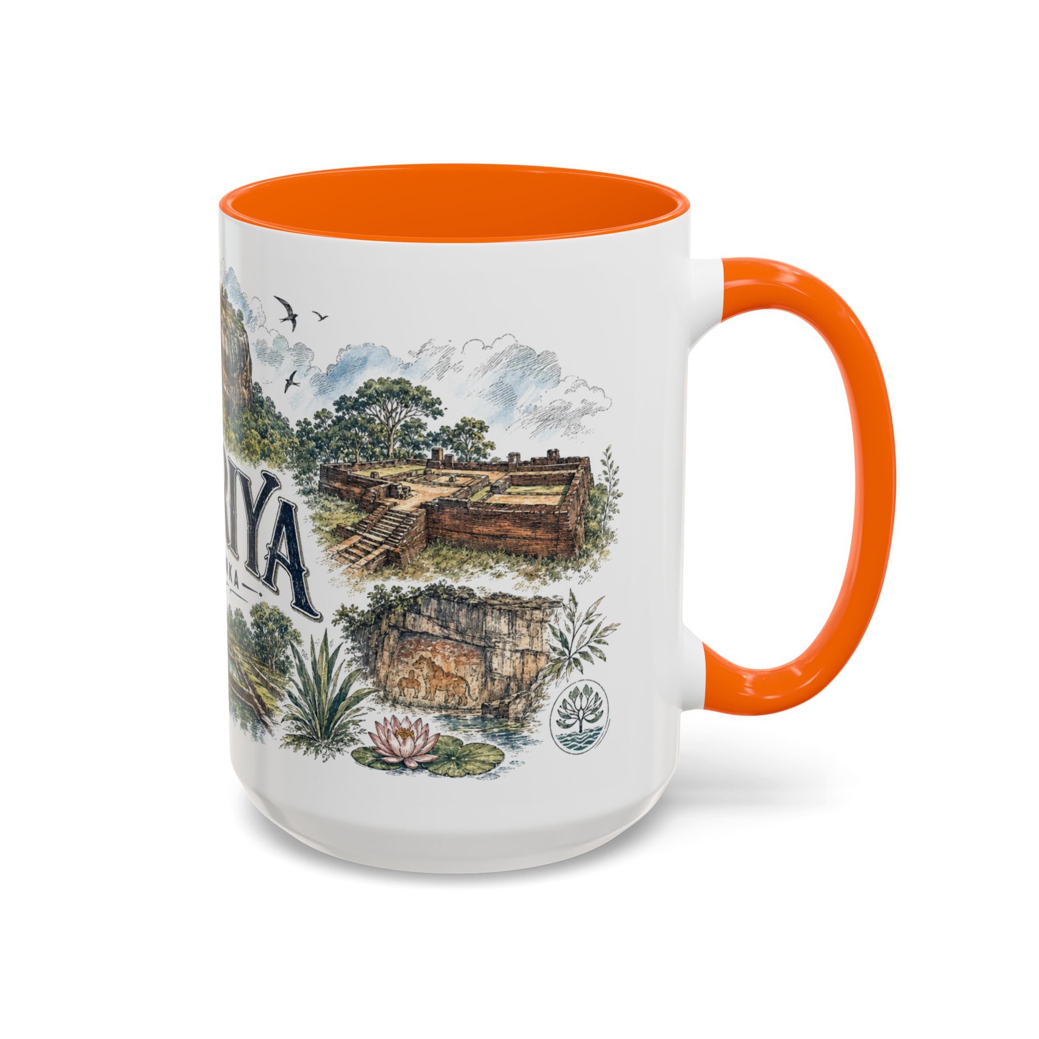 Sigiriya Mug, Sri Lanka Travel Souvenir, Bucket List Gift, Accent Ceramic Coffee Mug 11oz 15oz
