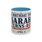 Birthday Newspaper Mug | Custom Name Age Date Gift | The Birthday Times Coffee Cup 11oz 15oz