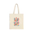 A Sound Mind In A Sound Body Tote Bag | Ancient Wisdom Quote Canvas Bag | Colorful Philosophy Gift