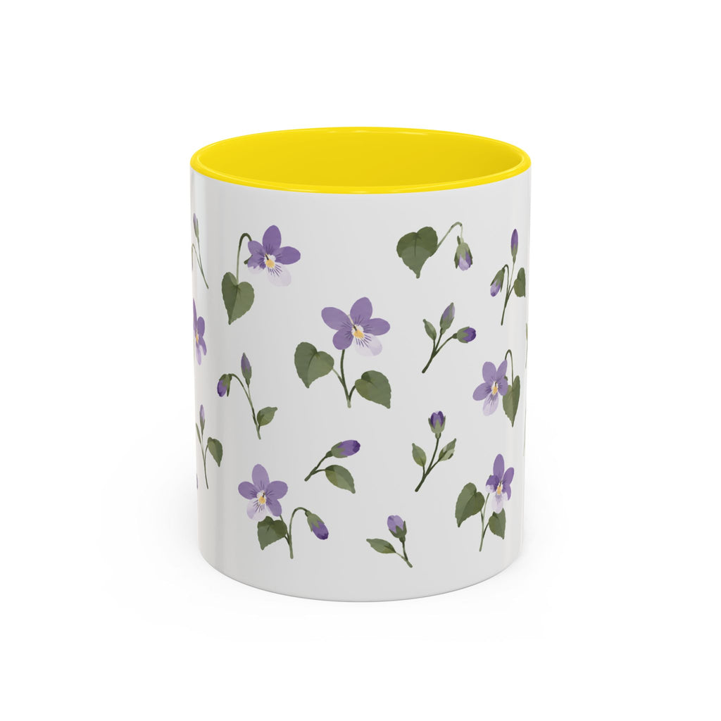 Wisconsin Wood Violet Mug, State Flower Floral Coffee Cup, 11oz Botanical Gift