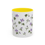 Wisconsin Wood Violet Mug, State Flower Floral Coffee Cup, 11oz Botanical Gift