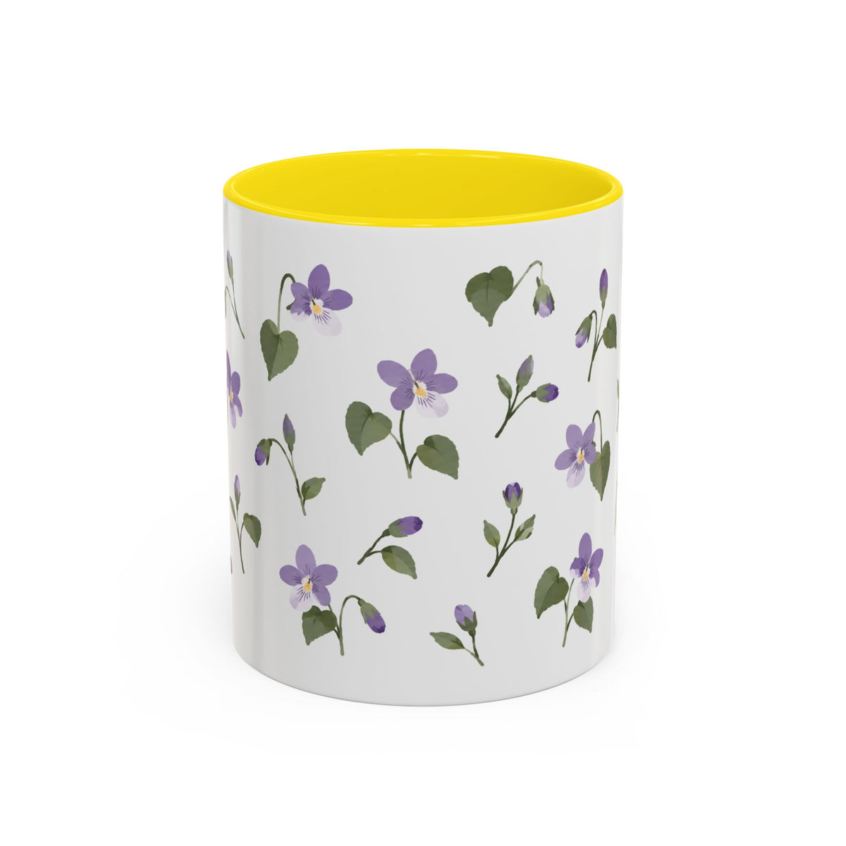 Wisconsin Wood Violet Mug, State Flower Floral Coffee Cup, 11oz Botanical Gift
