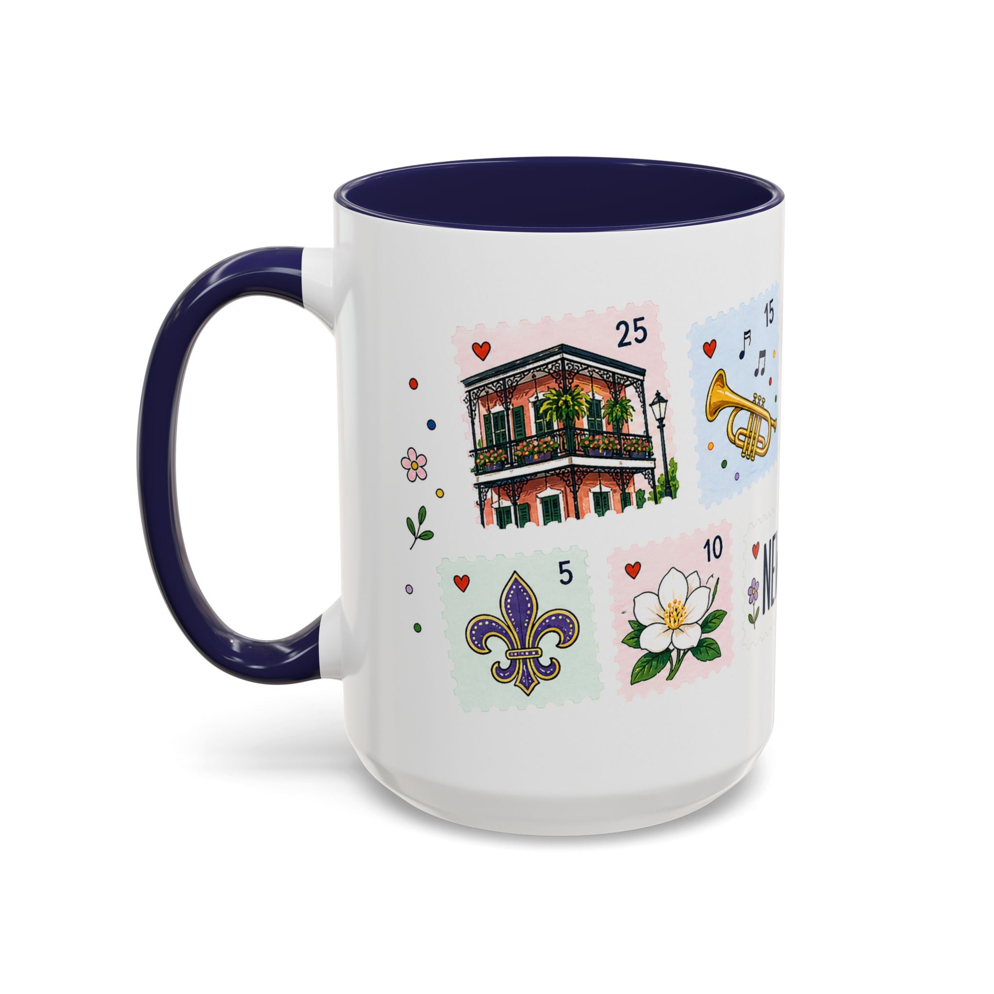 New Orleans Coffee Mug | Postage Stamp Collage Mug | Travel Souvenir Accent Cup 11oz 15oz