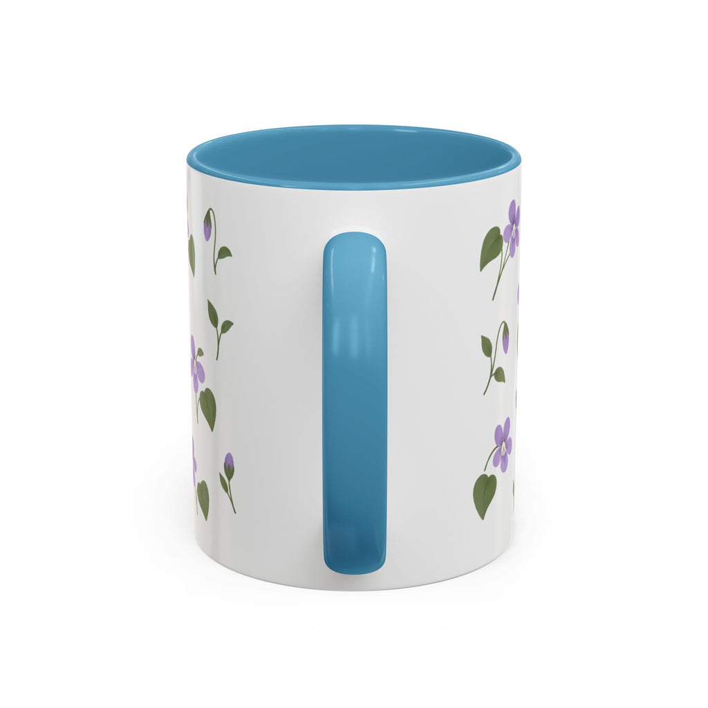 Illinois Violet Mug, State Flower Floral Coffee Cup, 11oz Botanical Gift