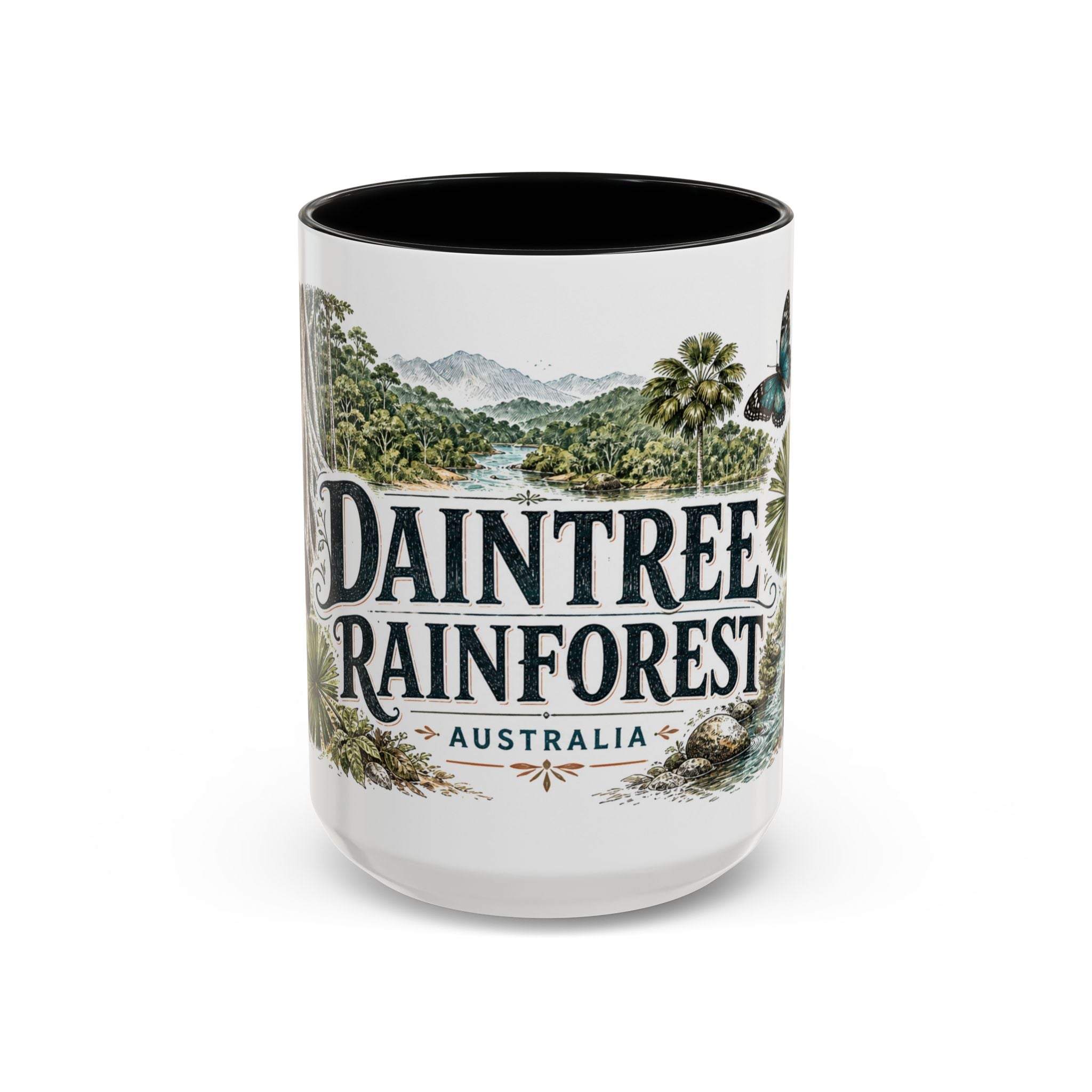 Daintree Rainforest Mug, Australia Travel Souvenir, Bucket List Gift, Accent Ceramic Coffee Mug 11oz 15oz