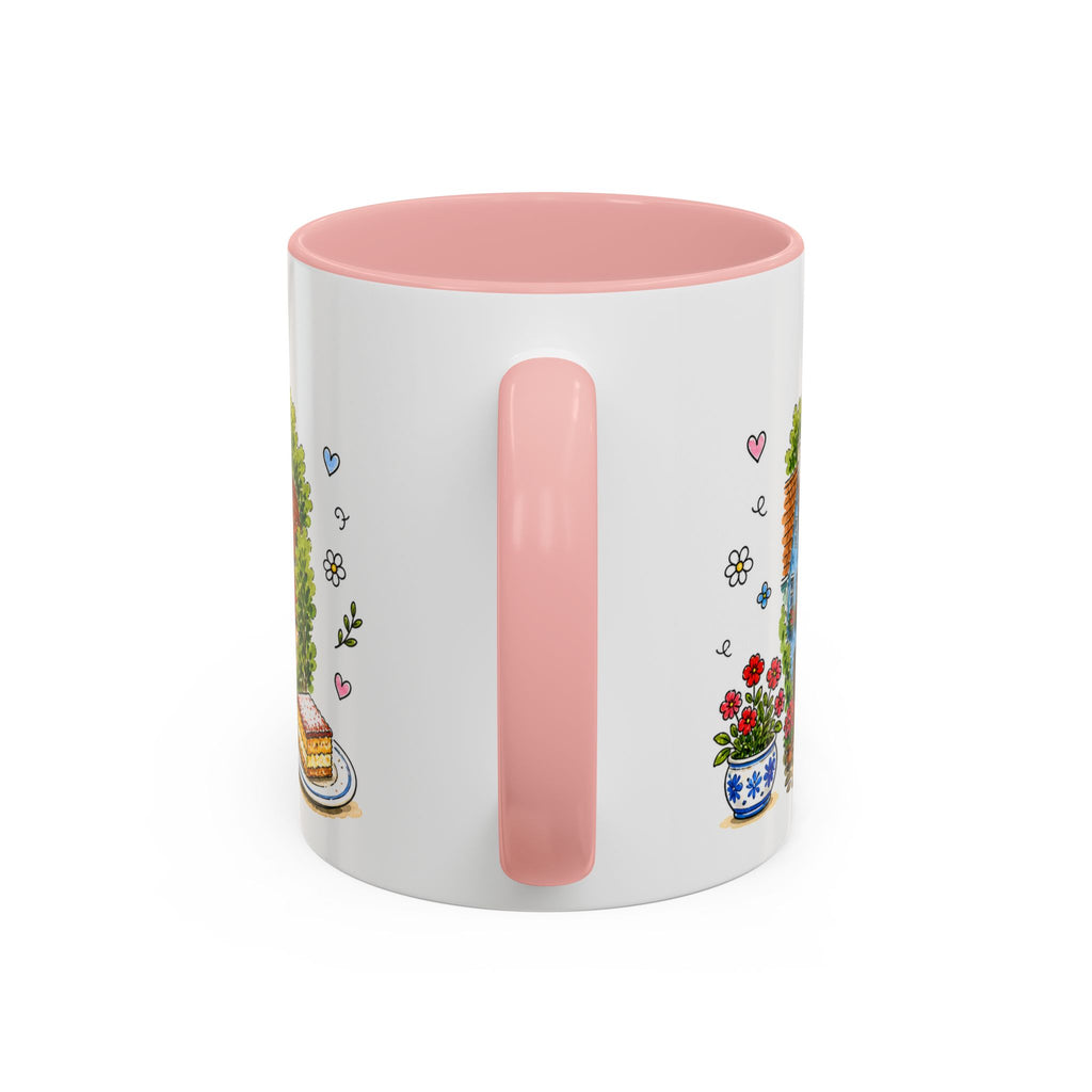 Cesky Krumlov Illustrated Travel Mug | Czechia Souvenir Accent Coffee Mug | 11oz 15oz Ceramic Cup