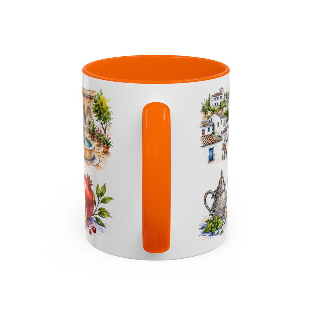Granada Illustrated Travel Mug | City Souvenir Accent Coffee Mug | 11oz 15oz Ceramic Cup