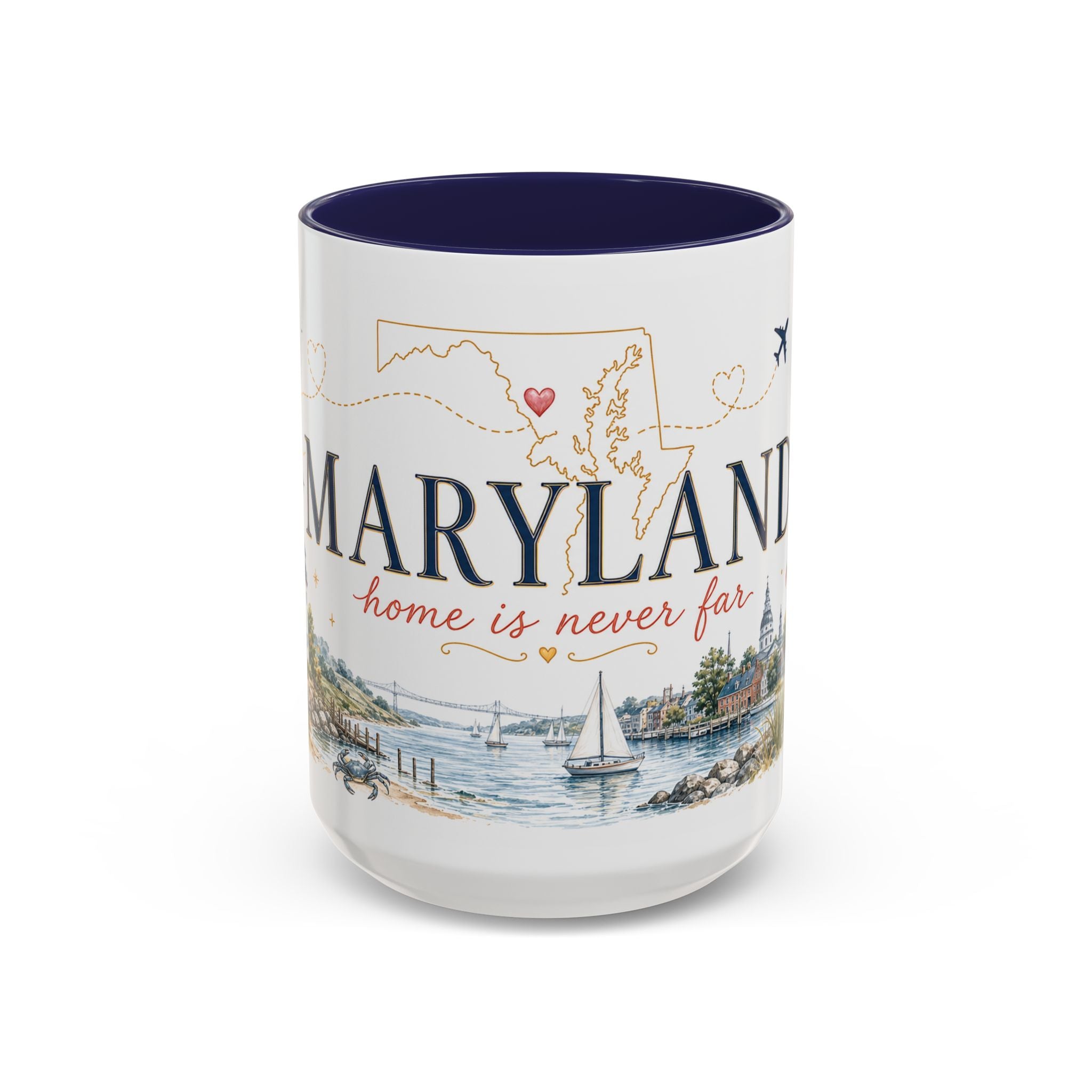 Maryland State Map Mug | Homesick Gift, Long Distance Friendship Coffee Cup (11oz 15oz)