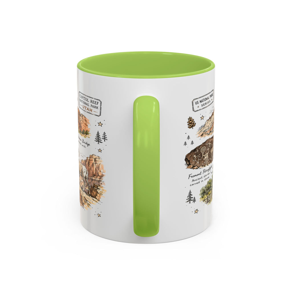 Capitol Reef National Park Coffee Mug | Utah Sandstone Canyon Hiking Gift | Accent Color Ceramic 11oz 15oz