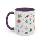 Woodland Christmas Mug | Deer Bird Watercolor Holiday Gift | Accent Cup 11oz 15oz
