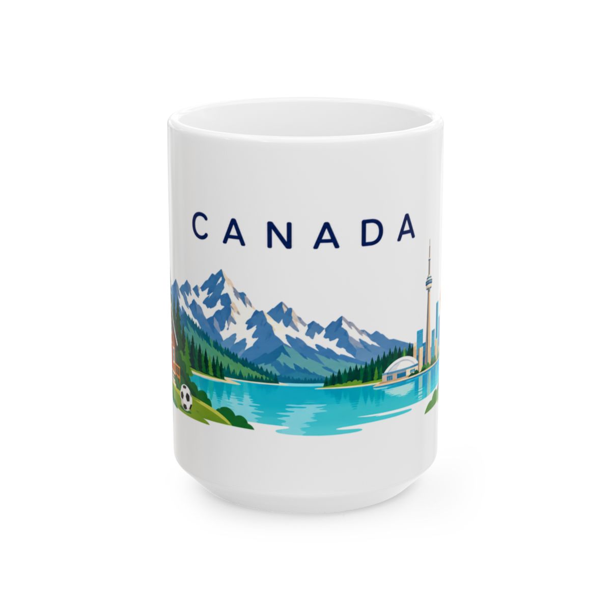 Canada travel and soccer mug 15 oz front