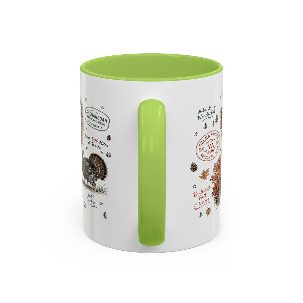 Shenandoah National Park Coffee Mug | Virginia Blue Ridge Hiking Autumn Gift | Accent Color Ceramic 11oz 15oz