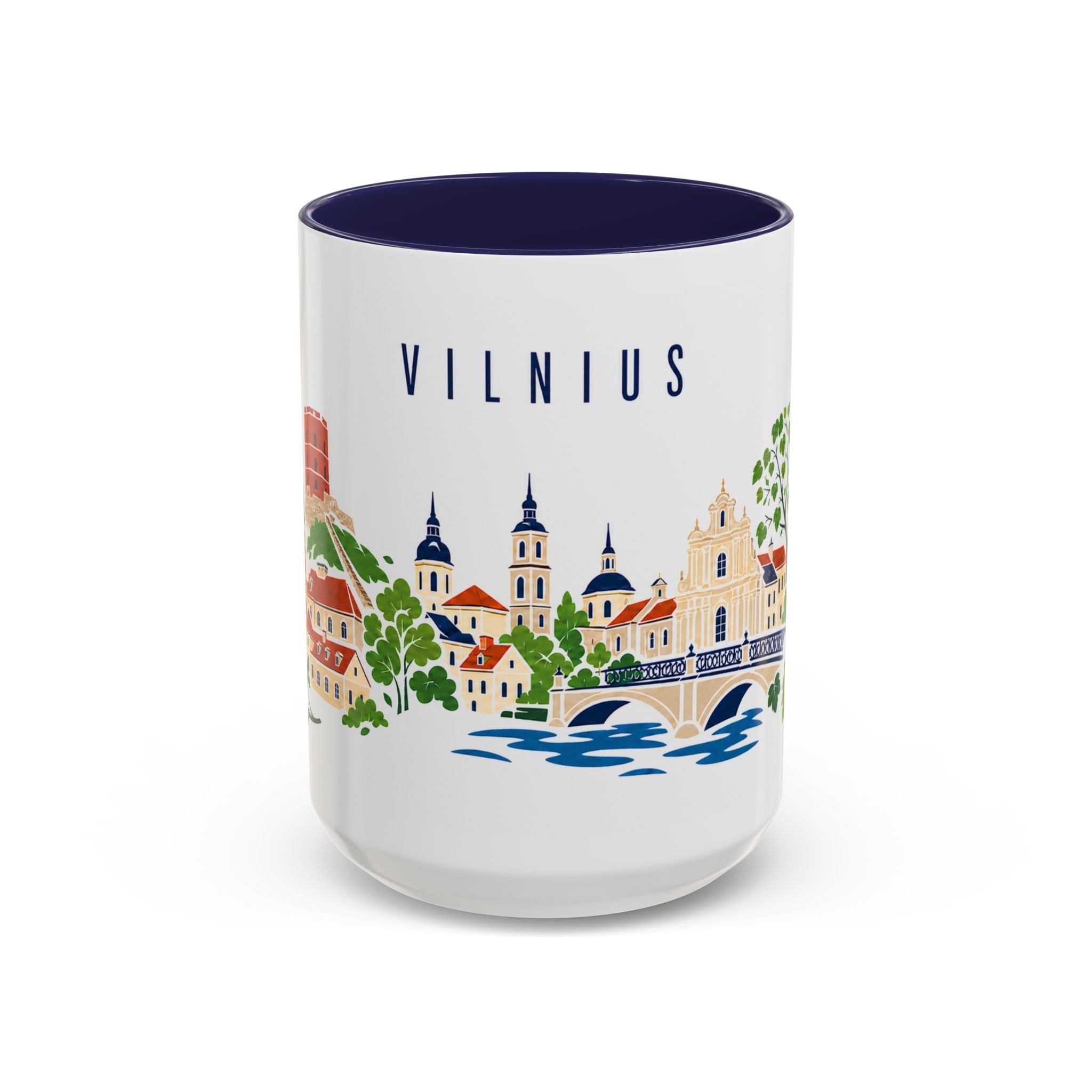Vilnius Coffee Mug | Lithuania Travel Souvenir | Porcelain Decal City Gift | 11oz 15oz Accent Mug