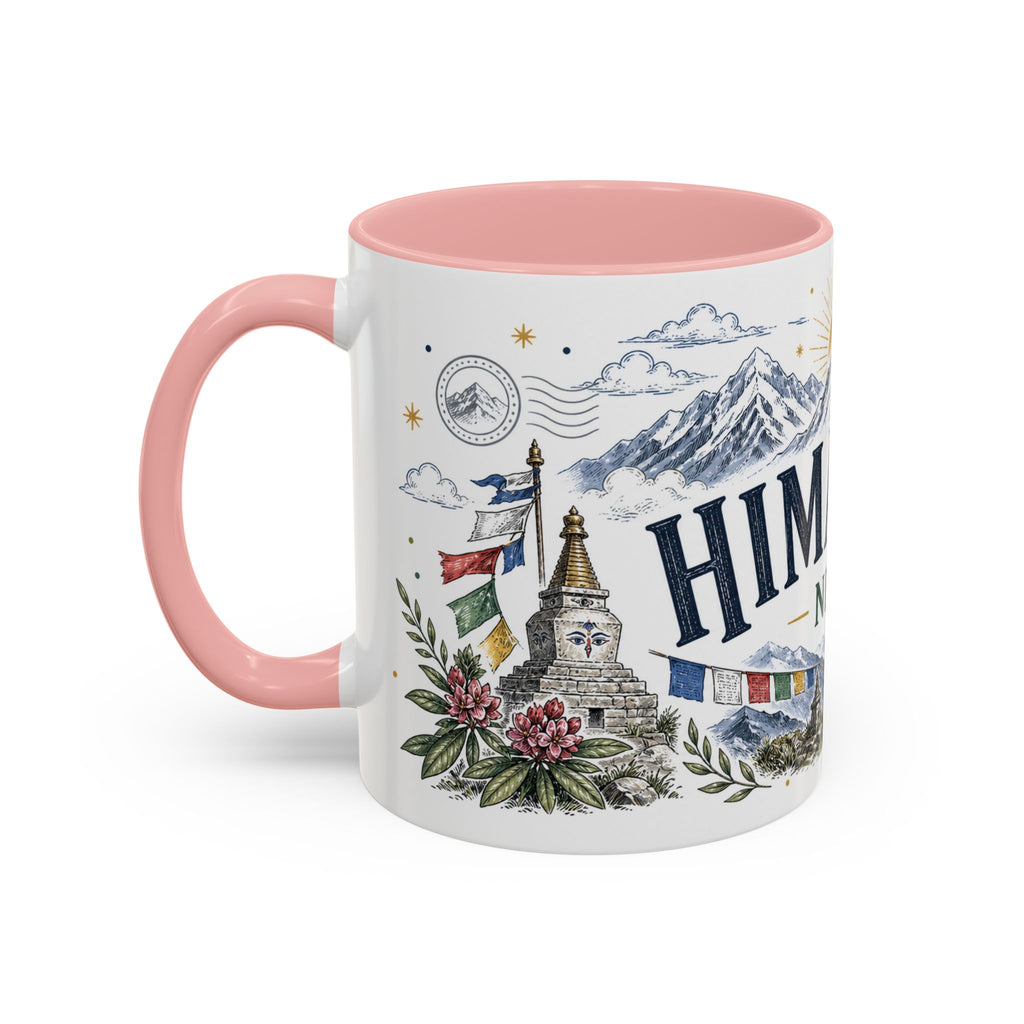 Himalaya Coffee Mug | Travel Destination Souvenir Gift | Accent Color Ceramic 11oz 15oz