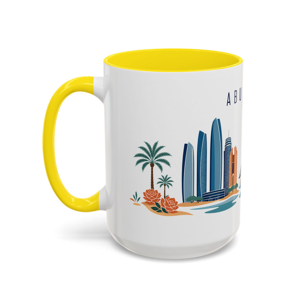 Abu Dhabi Coffee Mug | United Arab Emirates Travel Souvenir | Porcelain Decal City Gift | 11oz 15oz Accent Mug