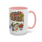 Boston Illustrated Travel Mug | City Souvenir Accent Coffee Mug | 11oz 15oz Ceramic Cup