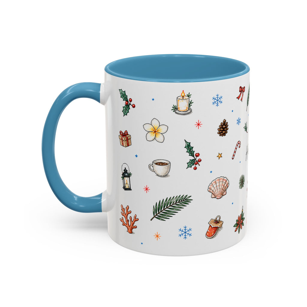 Honolulu Christmas Mug | Watercolor City Souvenir | Ceramic Coffee Cup (11oz 15oz)