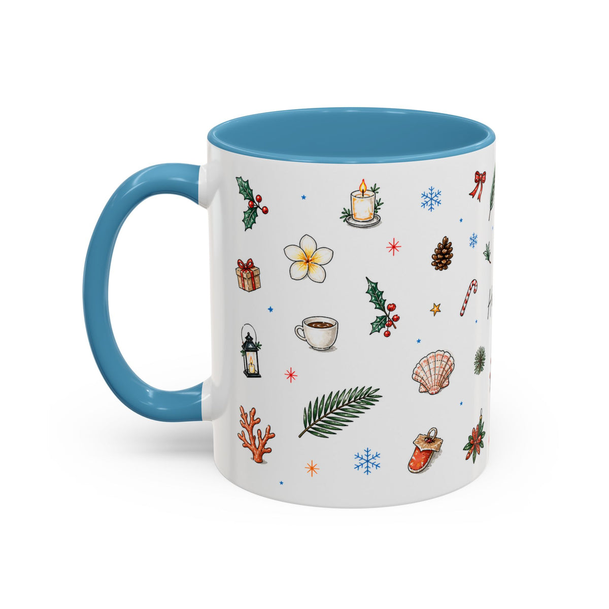 Honolulu Christmas Mug | Watercolor City Souvenir | Ceramic Coffee Cup (11oz 15oz)