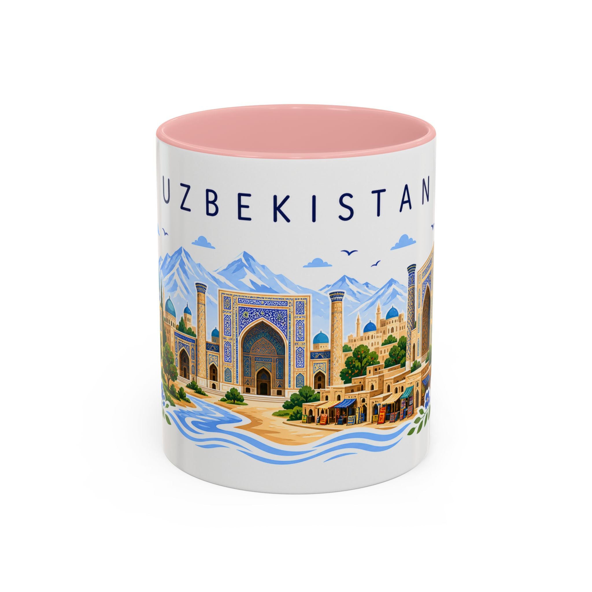 Uzbekistan Coffee Mug | Travel Souvenir Accent Mug | Place Gift Ceramic Cup 11oz 15oz