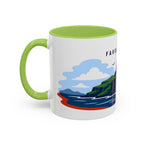 Faroe Islands Coffee Mug | Travel Destination Souvenir Gift | Accent Color Ceramic 11oz 15oz
