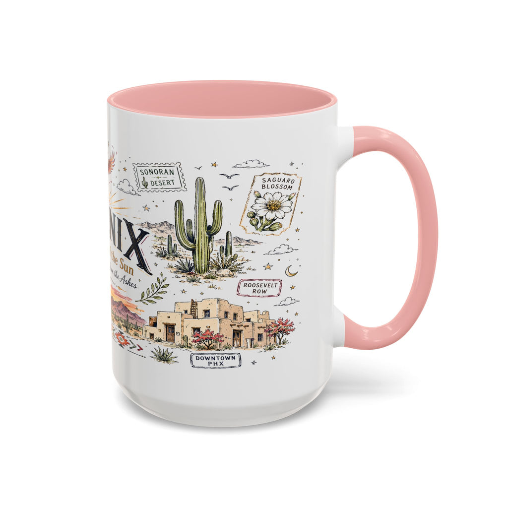 Phoenix Coffee Mug | Arizona Souvenir City Gift | Accent Color Ceramic 11oz 15oz