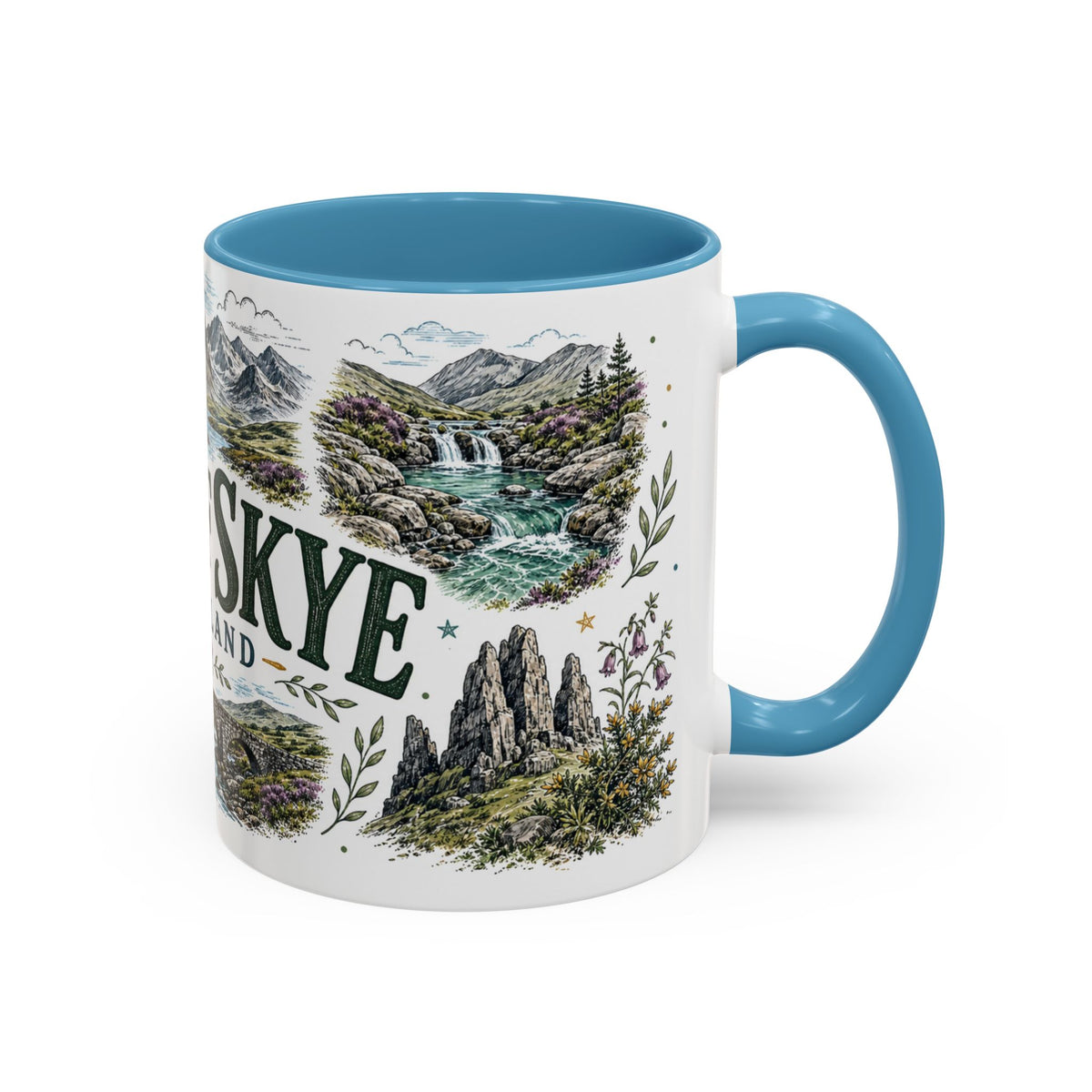 Isle of Skye Mug, Scotland Travel Souvenir, Bucket List Gift, Accent Ceramic Coffee Mug 11oz 15oz