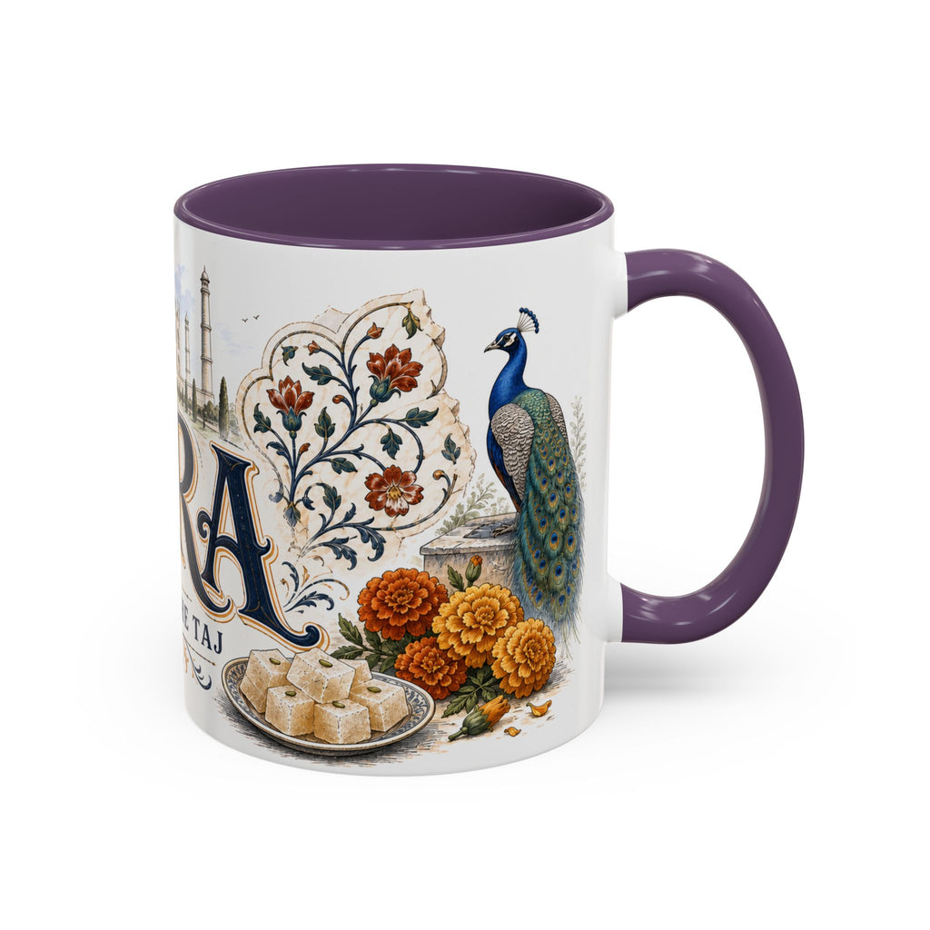 Agra Coffee Mug | India Travel Souvenir | Vintage Illustrated City Gift | 11 oz 15 oz Accent Mug