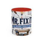 Mr Fix It Coffee Mug | Father's Day Gift for Dad | Accent Color Ceramic 11oz 15oz