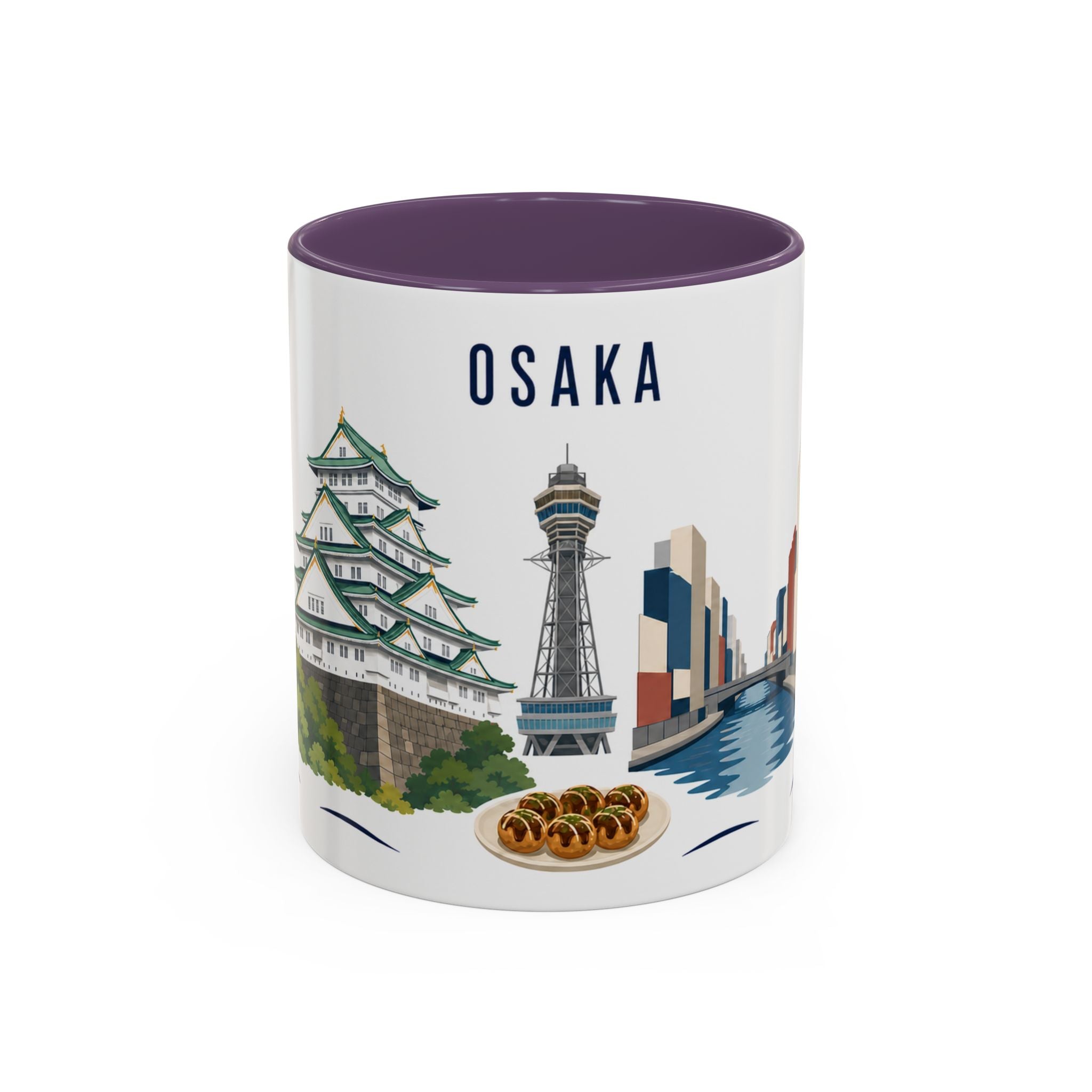 Osaka Coffee Mug | Japan Travel Souvenir | Porcelain Decal City Gift | 11oz 15oz Accent Mug