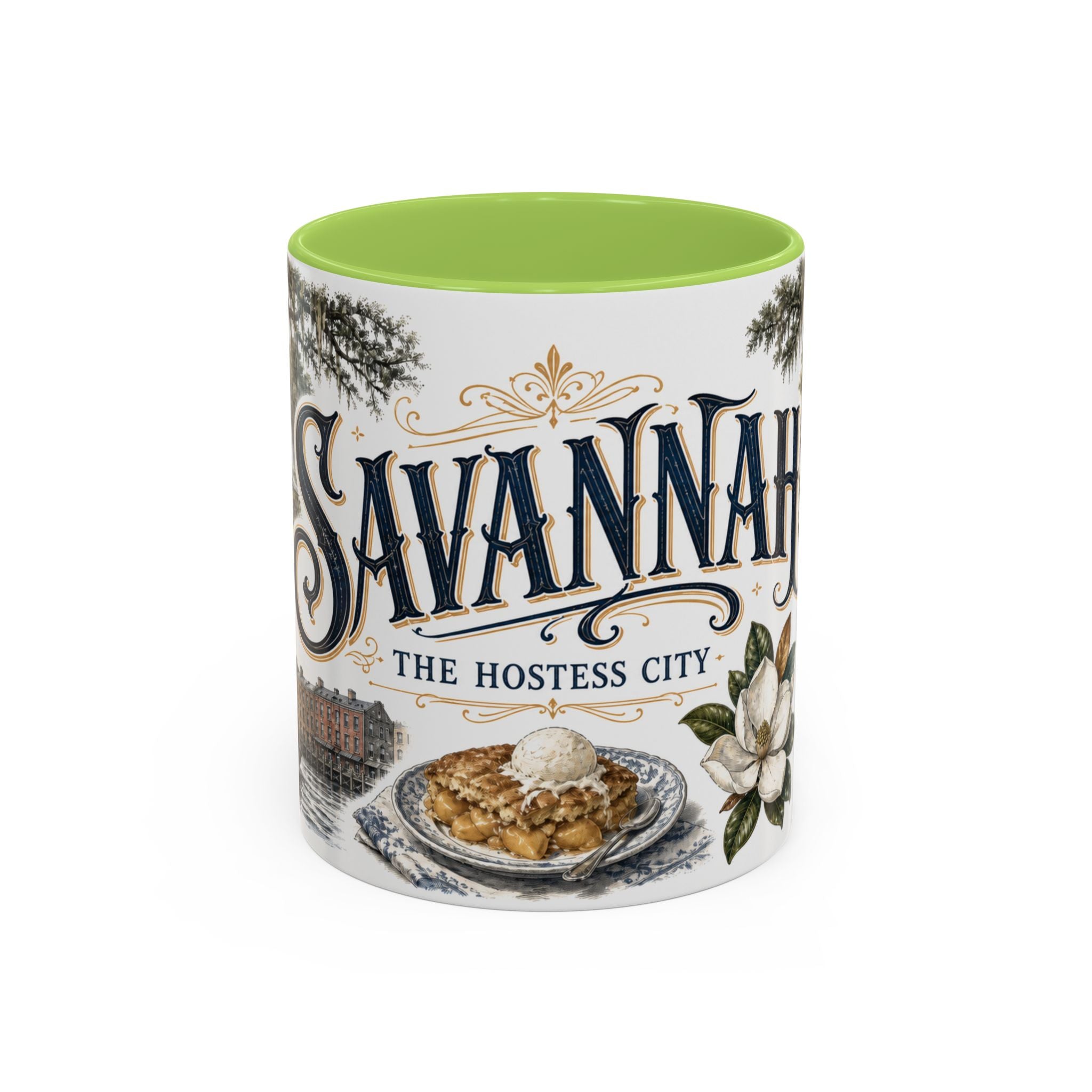 Savannah Coffee Mug | United States Travel Souvenir | Vintage Illustrated City Gift | 11 oz 15 oz Accent Mug