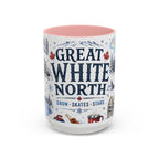 Great White North Coffee Mug | Canadian Pride Gift | Accent Color Ceramic 11oz 15oz