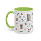 Chicago Christmas Mug | Watercolor Travel Souvenir | Holiday Gift | Accent Ceramic Coffee Cup 11oz 15oz