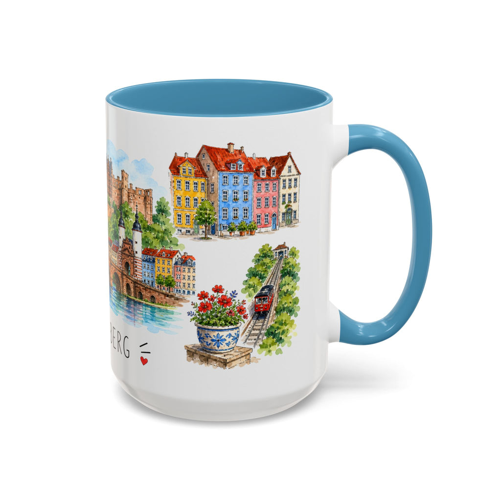Heidelberg Illustrated Travel Mug | City Souvenir Accent Coffee Mug | 11oz 15oz Ceramic Cup