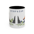 Denpasar Coffee Mug | Indonesia Travel Souvenir | Porcelain Decal City Gift | 11oz 15oz Accent Mug