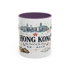 Hong Kong Coffee Mug | Asia Souvenir Travel Gift | Accent Color Ceramic 11oz 15oz