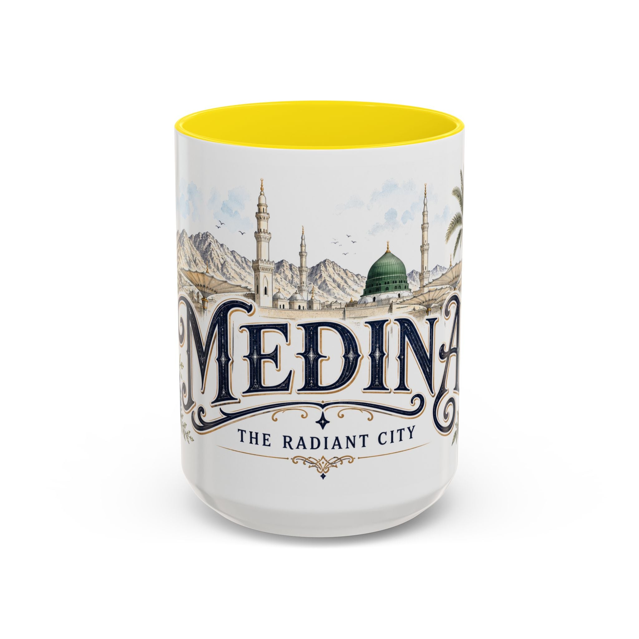 Medina Coffee Mug | Saudi Arabia Travel Souvenir | Vintage Illustrated City Gift | 11 oz 15 oz Accent Mug