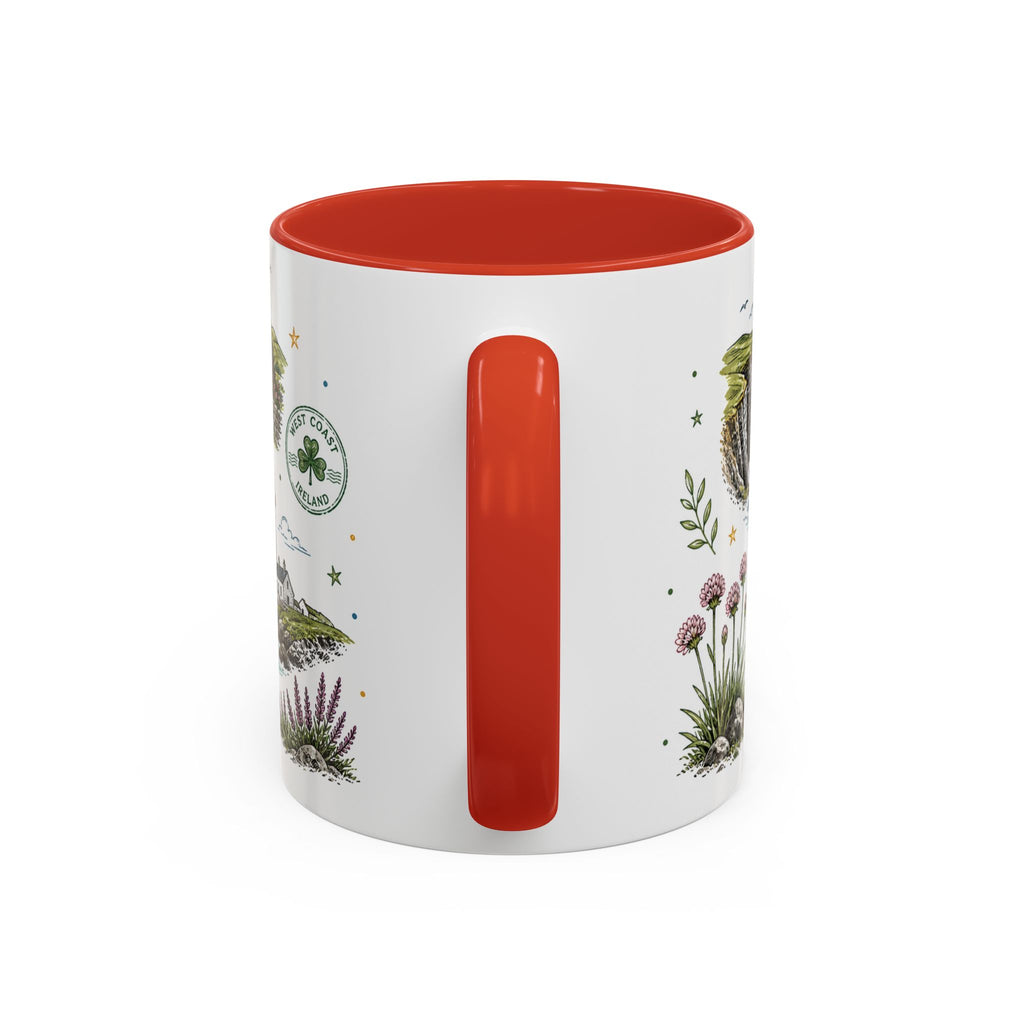 Irish West Coast Coffee Mug | Travel Destination Souvenir Gift | Accent Color Ceramic 11oz 15oz