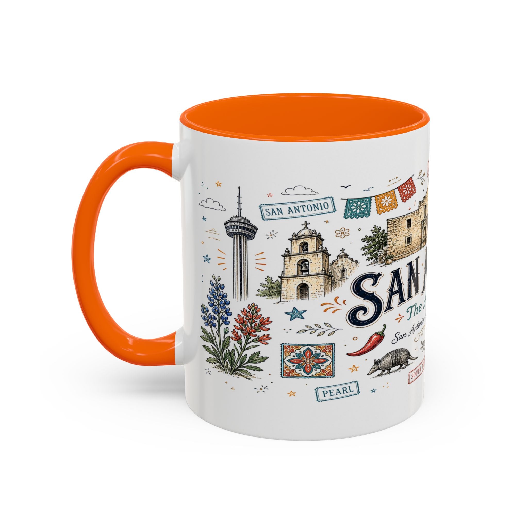 San Antonio Coffee Mug | Texas Souvenir City Gift | Accent Color Ceramic 11oz 15oz