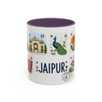 Jaipur Coffee Mug | Postage Stamp Collage Mug | Travel Souvenir Accent Cup 11oz 15oz