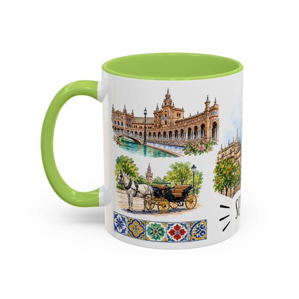 Seville Illustrated Travel Mug | City Souvenir Accent Coffee Mug | 11oz 15oz Ceramic Cup